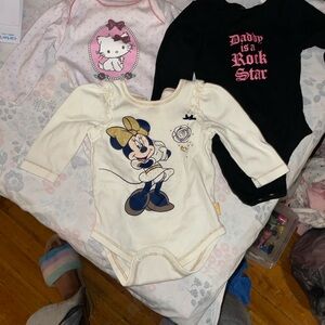 Disney Cream and Gold Minnie Mouse Bodysuit